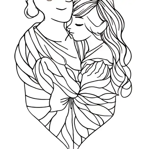 Father daughter wife tattoo design idea
