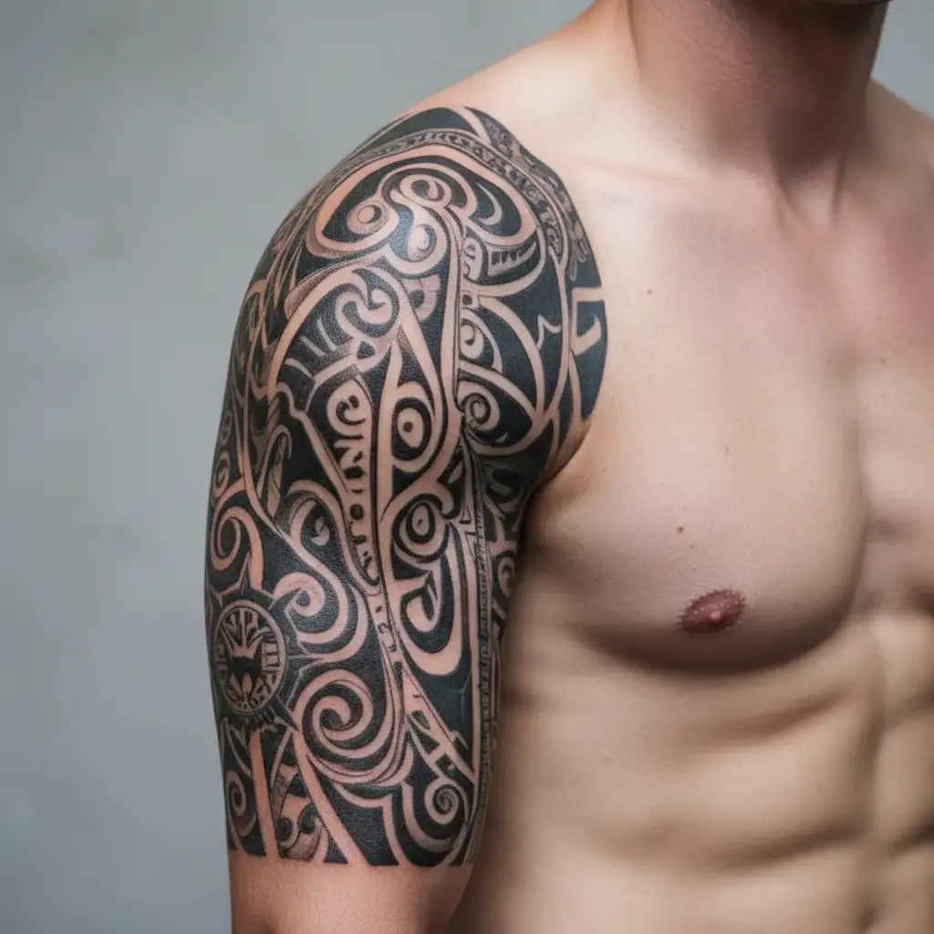 fijian Maori full sleave tattoo design idea