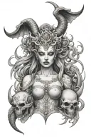 demon goddess Lillith tattoo design idea