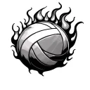 Flame volleyball tattoo design idea