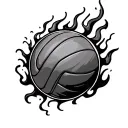 Flame volleyball tattoo design idea