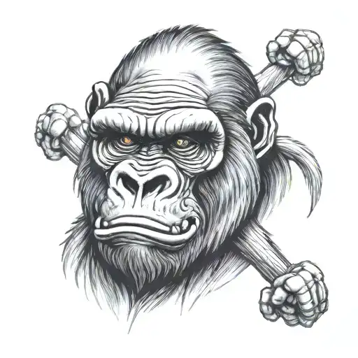 angry gorillas saying never going tattoo design idea