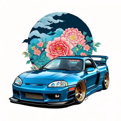 Supra car tattoo design idea
