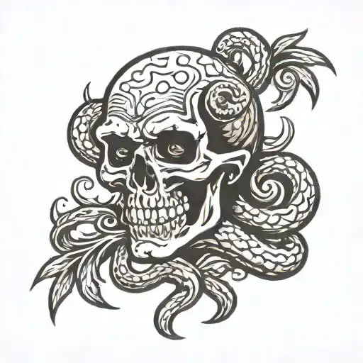 dark mark head running tattoo design idea