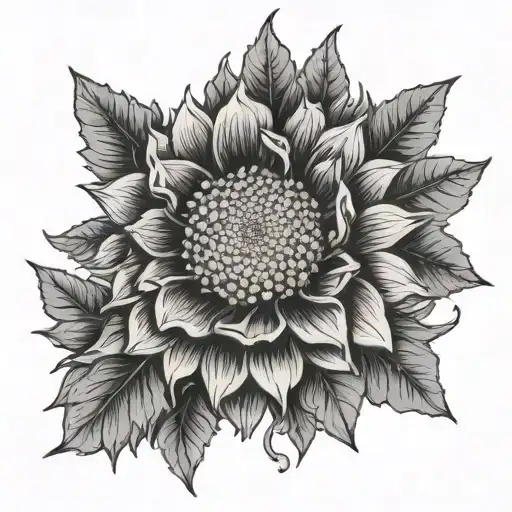 KJJ letters with Indian Blanket flowers tattoo design idea