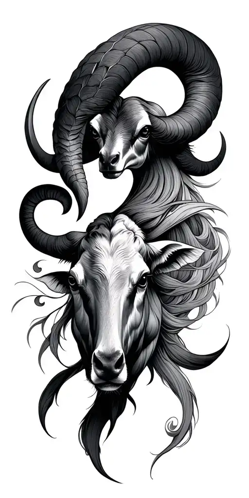 aries zodiac sign surrounded tattoo design idea