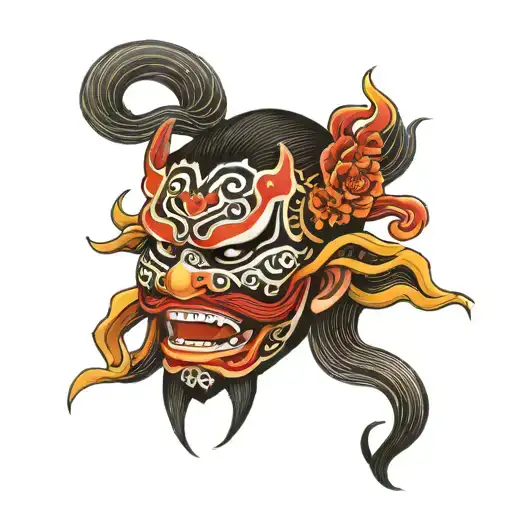 connect mask tattoo design idea