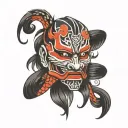 connect mask tattoo design idea