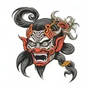 connect mask tattoo design idea