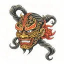 connect mask tattoo design idea