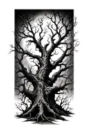 leafless tree branching out tattoo design idea
