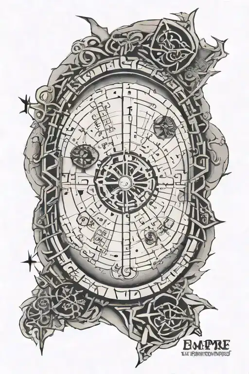 starwars empire, nordic runes, lord of the rings map  tattoo design idea