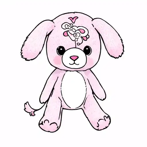 a pink stuffed animal tattoo design idea