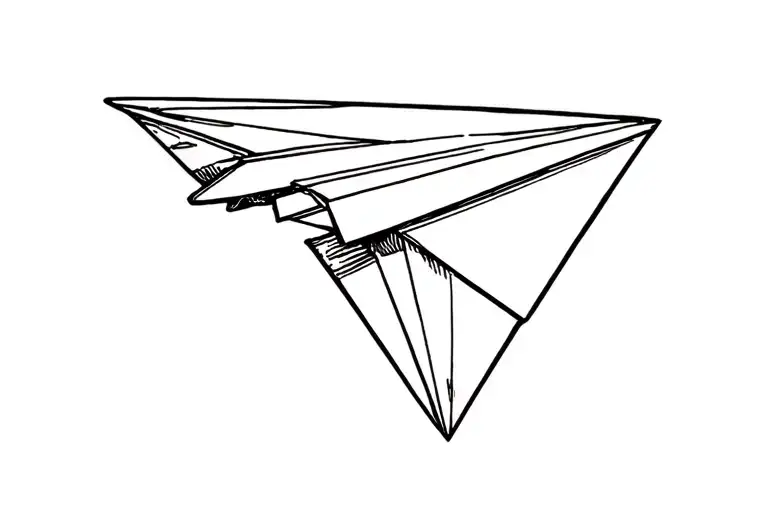 paper airplane flying into space  tattoo design idea