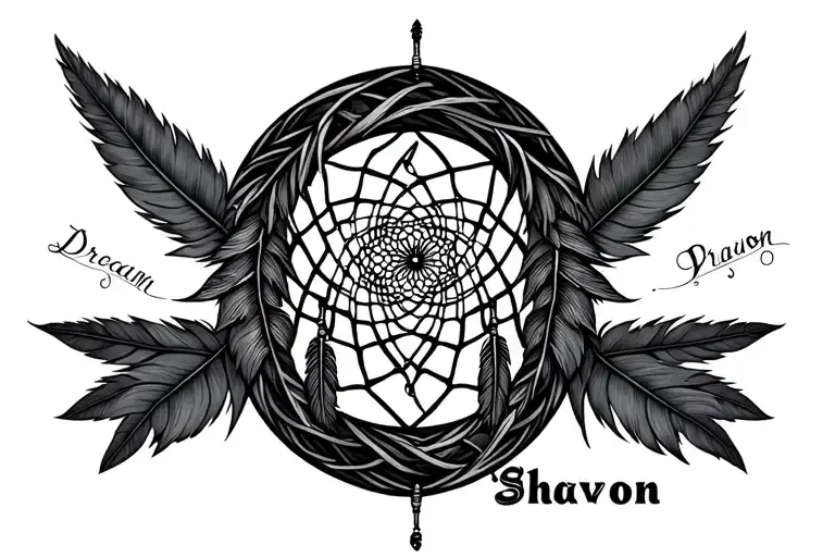 "Shavon " Dream catcher entangled tattoo design idea