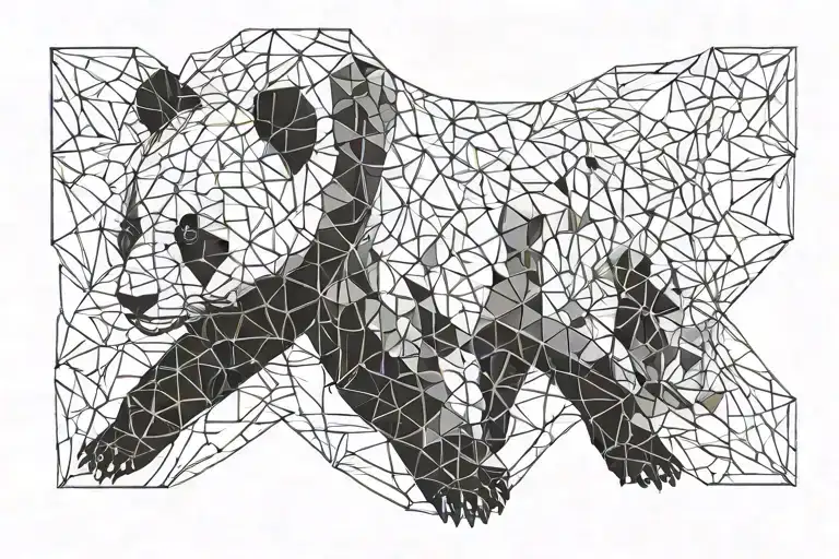 Panda bear tattoo design idea