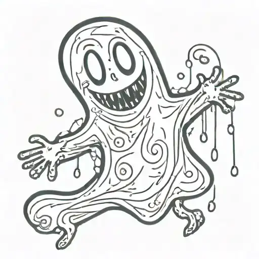 cartoon ghost tattoo design idea