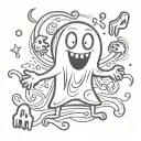 cartoon ghost tattoo design idea