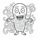 cartoon ghost tattoo design idea