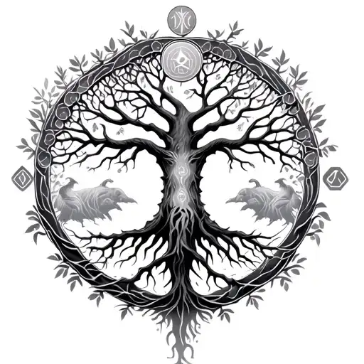  "Symbol for Taurus, Cancer, Gemini, and Leo zodiac signs combined the tree of life  tattoo design idea