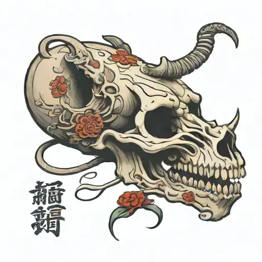 rat skull tattoo design idea