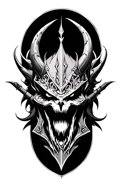 demonic warrior tattoo design idea