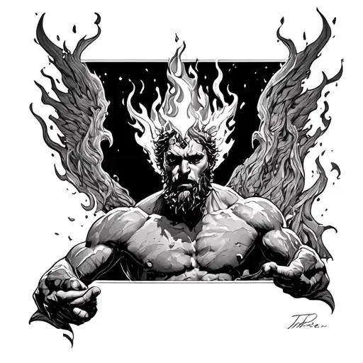 Prometheus stealing fire tattoo design idea