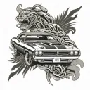 dodge challenger 1970 tattoo design idea