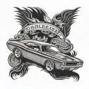 dodge challenger 1970 tattoo design idea