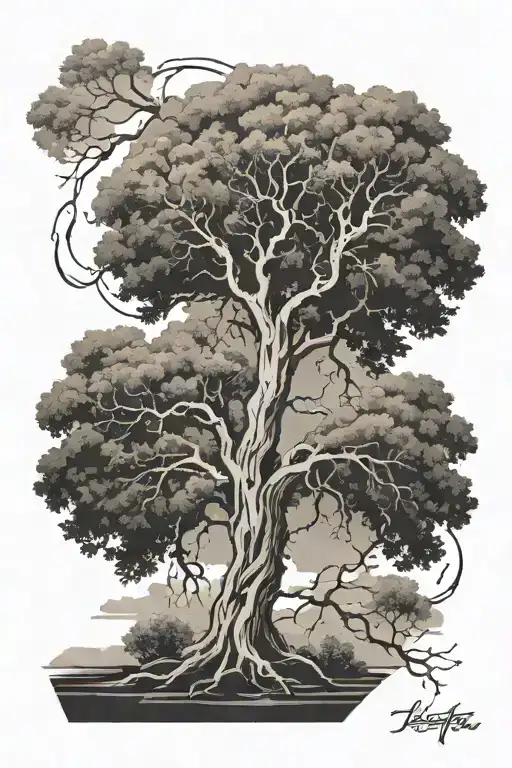 willow tree lightning bolts tattoo design idea