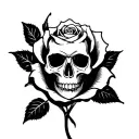 rose with a skull inside it,gothic  tattoo design idea