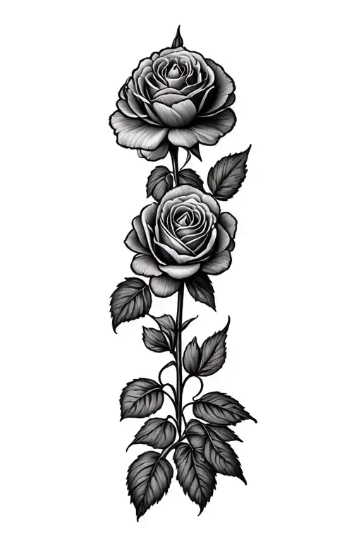 carnation and rose intertwined tattoo design idea