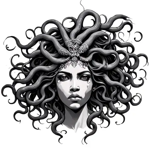 African Medusa tattoo design idea