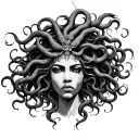 African Medusa tattoo design idea
