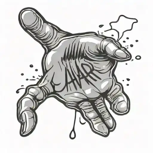 childs hand print with the name Amari tattoo design idea