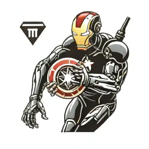 Tattoo design incorporating the ironman triathlon logo and Swiss man extreme triathlon logo tattoo design idea