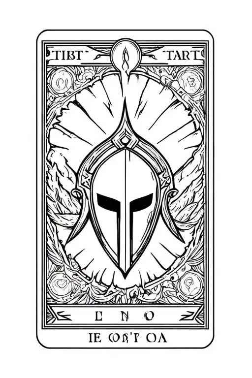 spartan shield, tarot card tattoo design idea