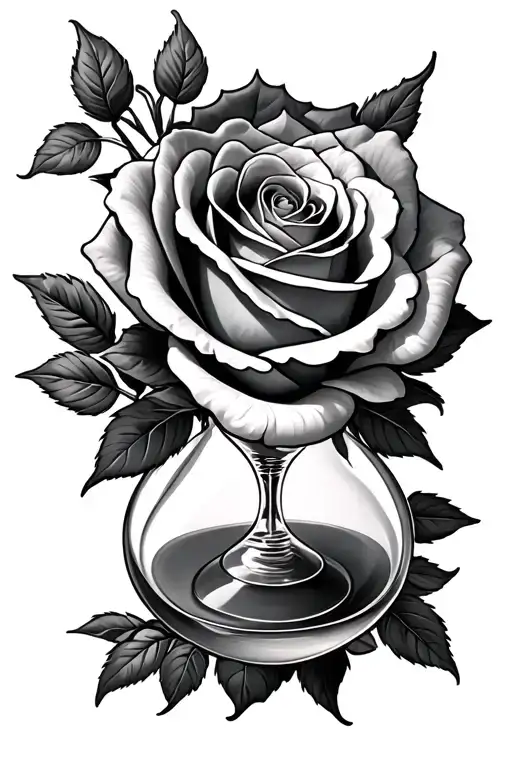 roses 2002 hourglass tattoo design idea