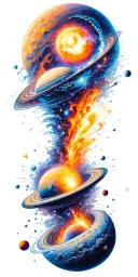 space galaxies universe planets blackhole destroying wormhole tattoo design idea