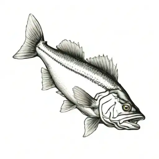 striped bass fish tattoo design idea