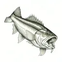 striped bass fish tattoo design idea