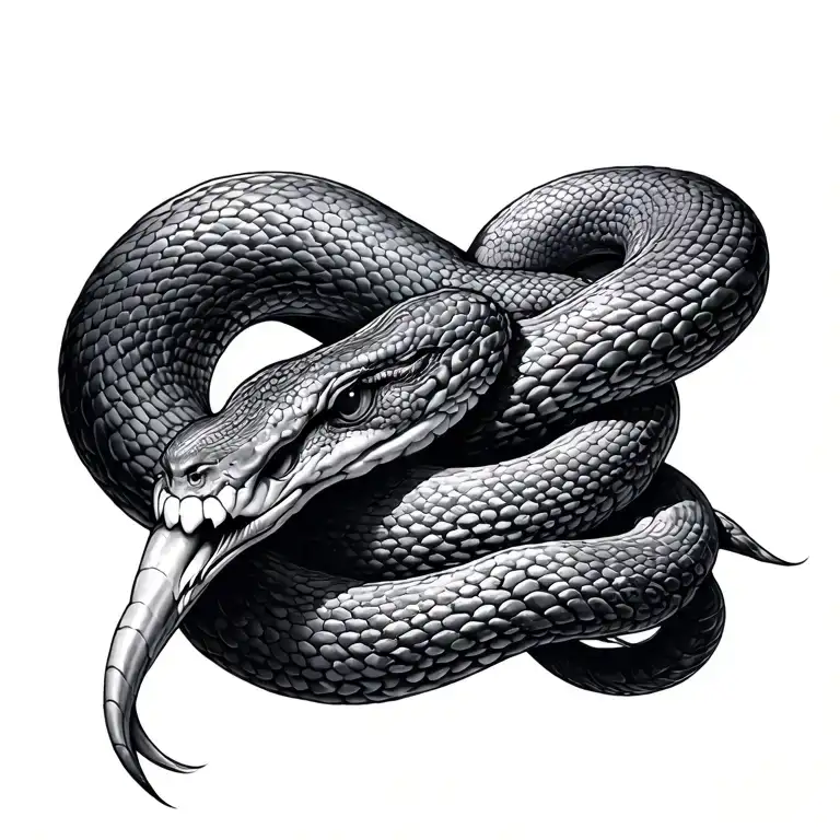 Virgo & Snake coiled tattoo design idea