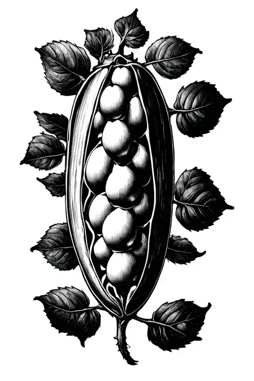 single pea in a peapod tattoo design idea