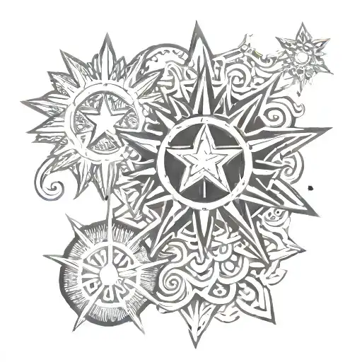 3 Stars 1 sun Philippines culture tattoo tattoo design idea