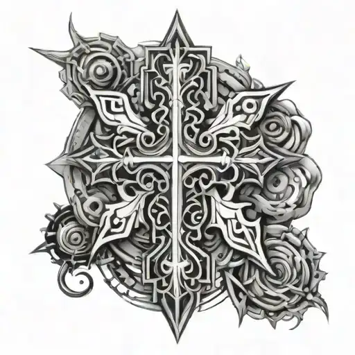 cyber goth cross tattoo tattoo design idea