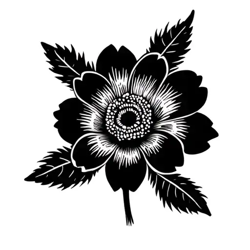 huckleberry flower intertwined tattoo design idea