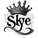 skye name with a crown at the end  tattoo design idea