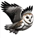 a flying barn owl tattoo design idea