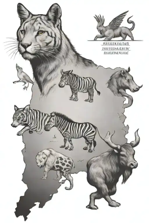 state animals from Utah, Florida, California, Nevada, Arkansas, Thailand, tattoo design idea