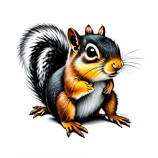Chipmunk tattoo design idea